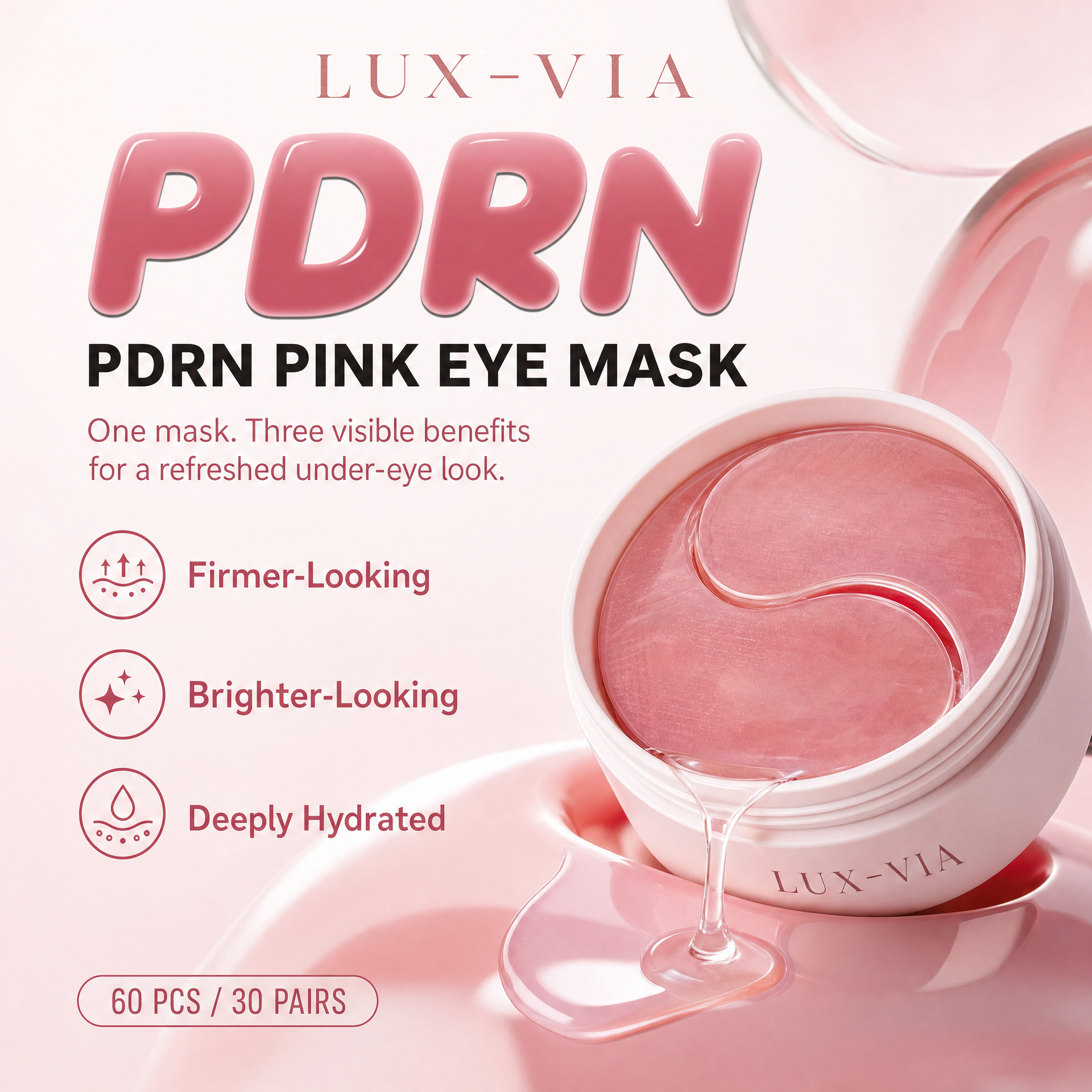 LUX-VIA PDRN Pink Eye Mask